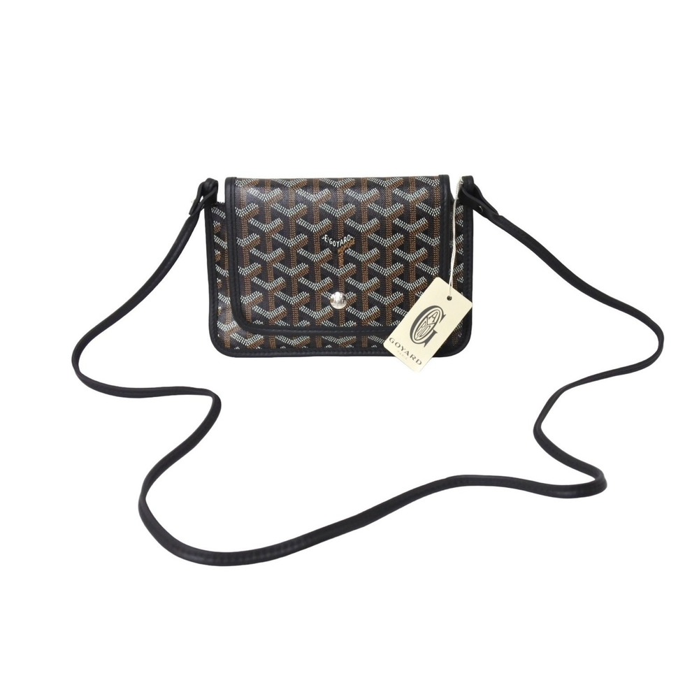 GOYARD Plumet shoulder bag pouch wallet black leather
